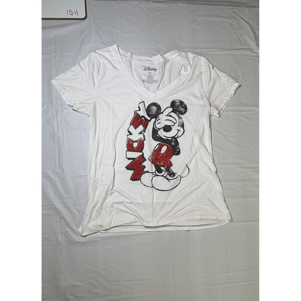 Womens Disney white/black/red short sleeve tshirt, Mickey, size Medium